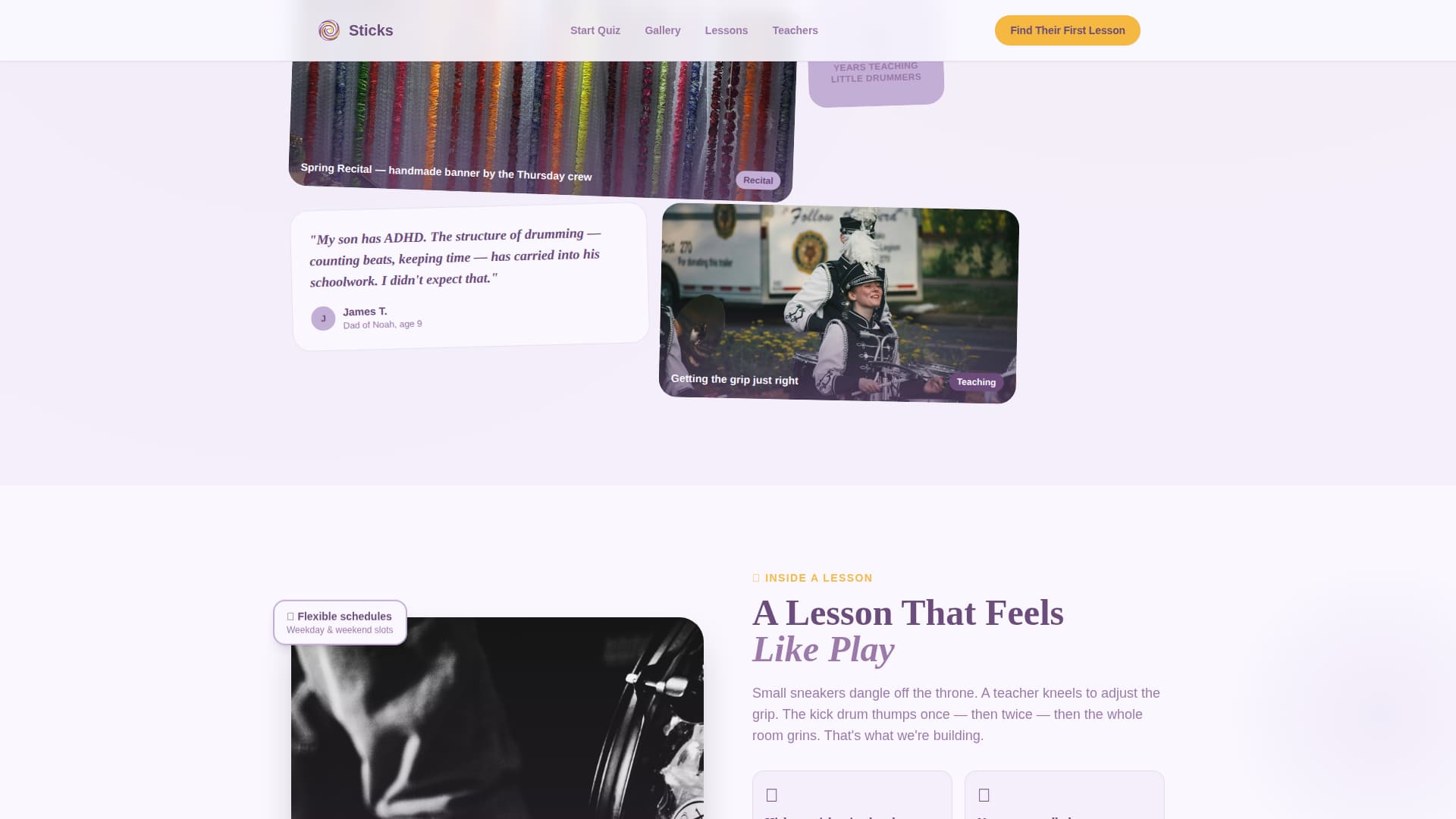 Kids Drums Booking Website Template