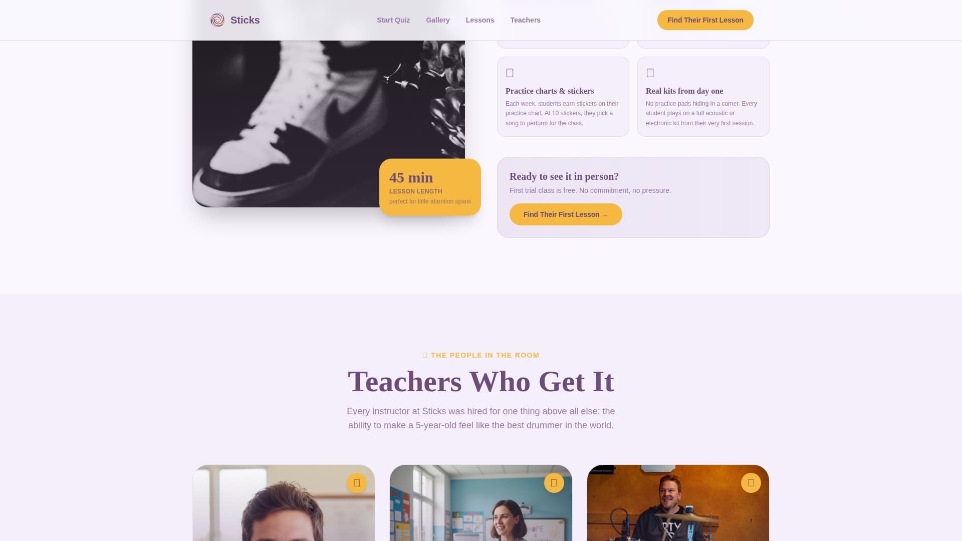 Kids Drums Booking Website Template