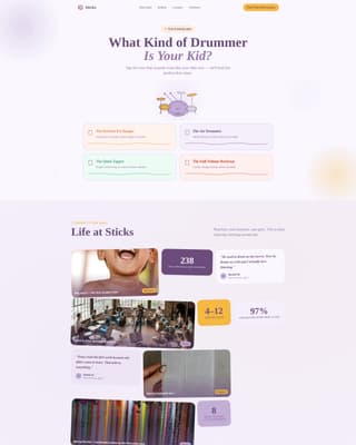 Kids Drums Booking Website Template