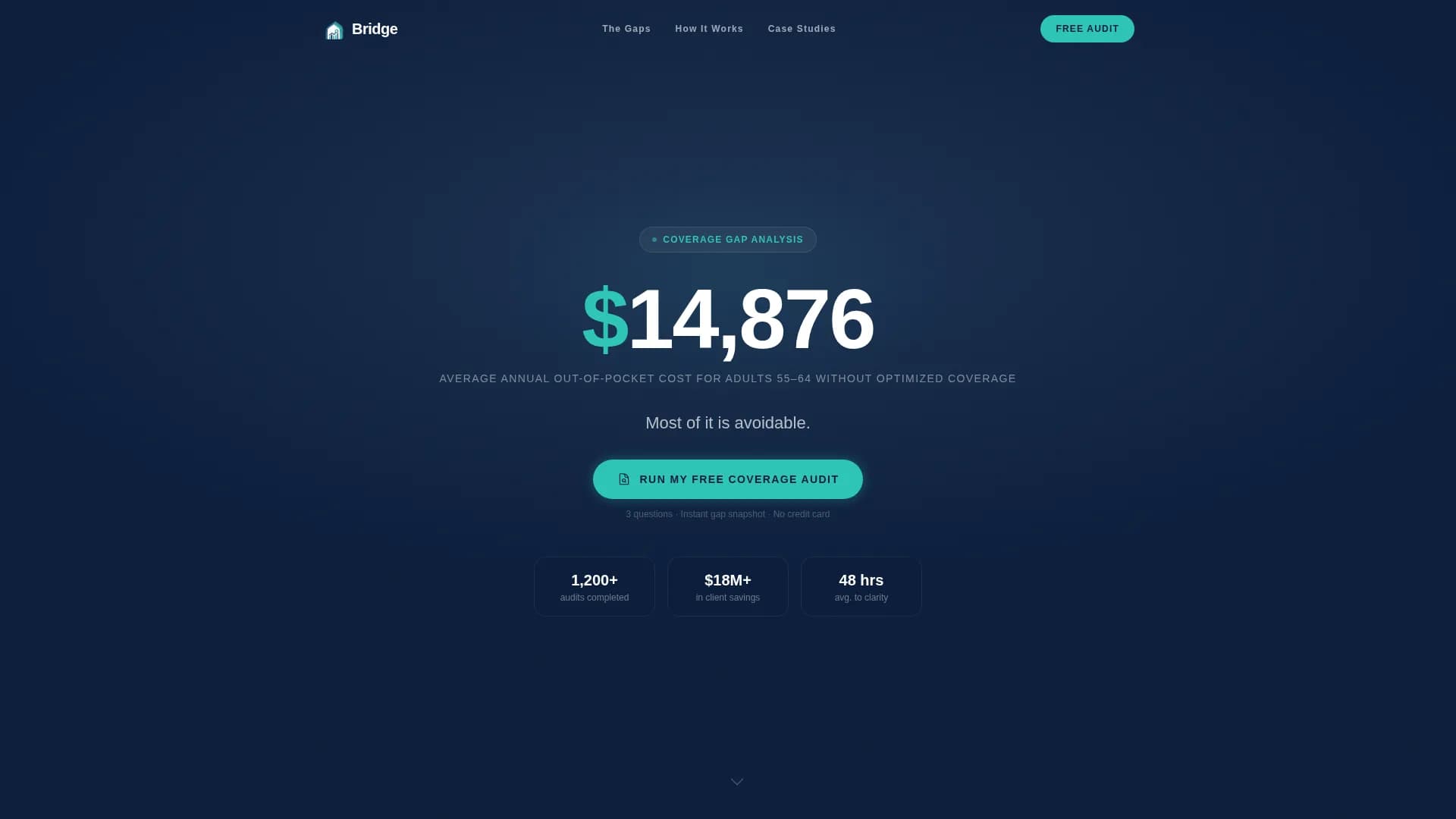 Bridge - Clear Coverage Gap Landing Page Template