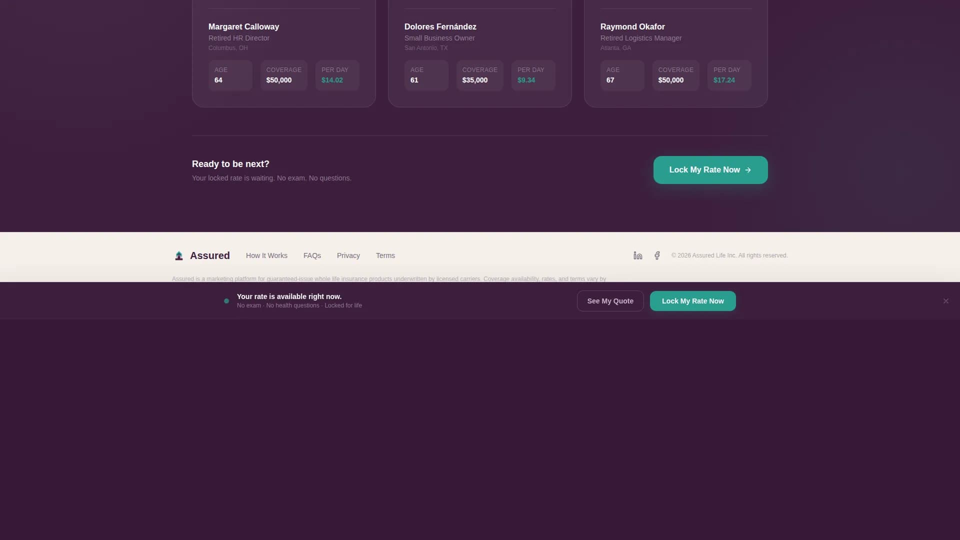 Affirm — Accessible Retiree Life Landing Page Template