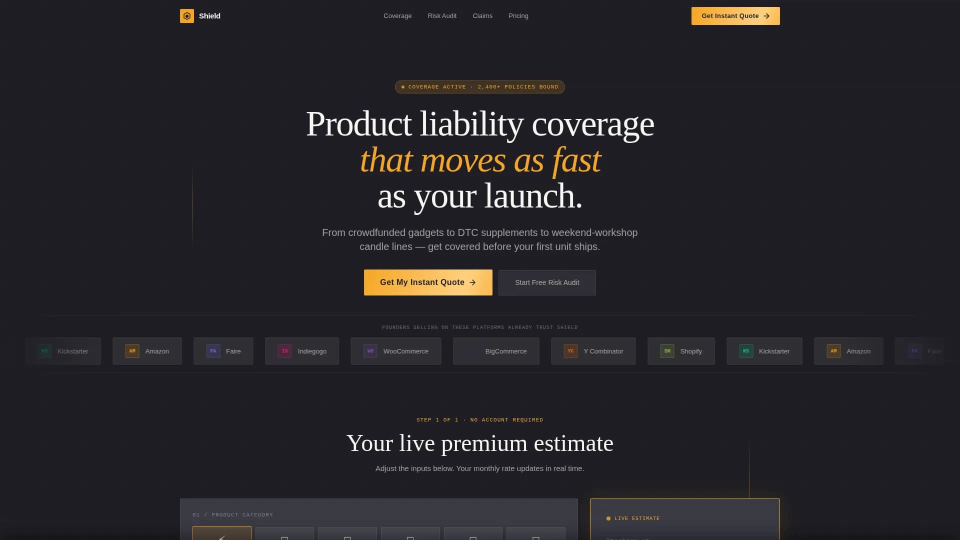 Launch — Rapid Liability Protection Landing Page Template