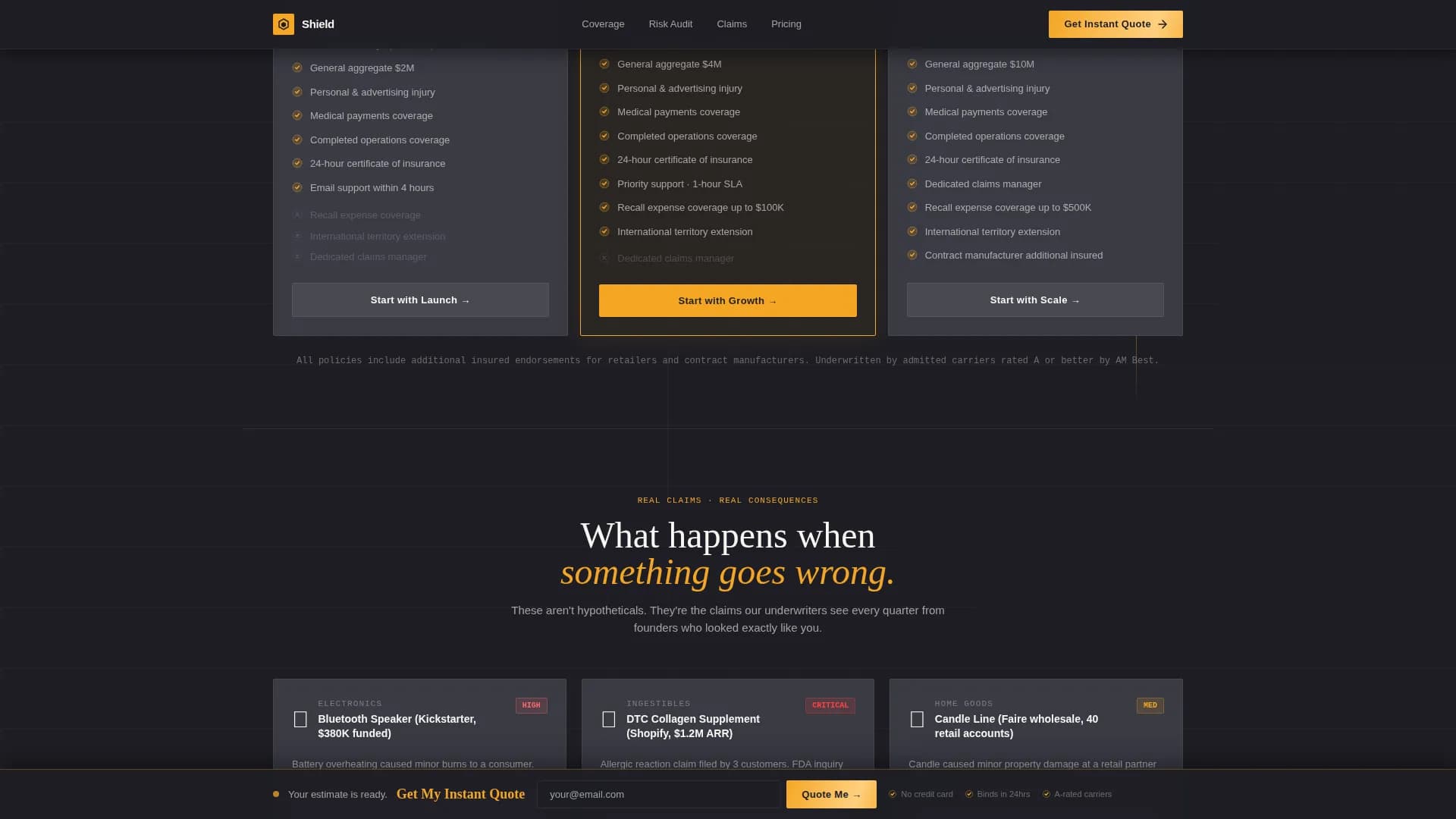 Launch — Rapid Liability Protection Landing Page Template