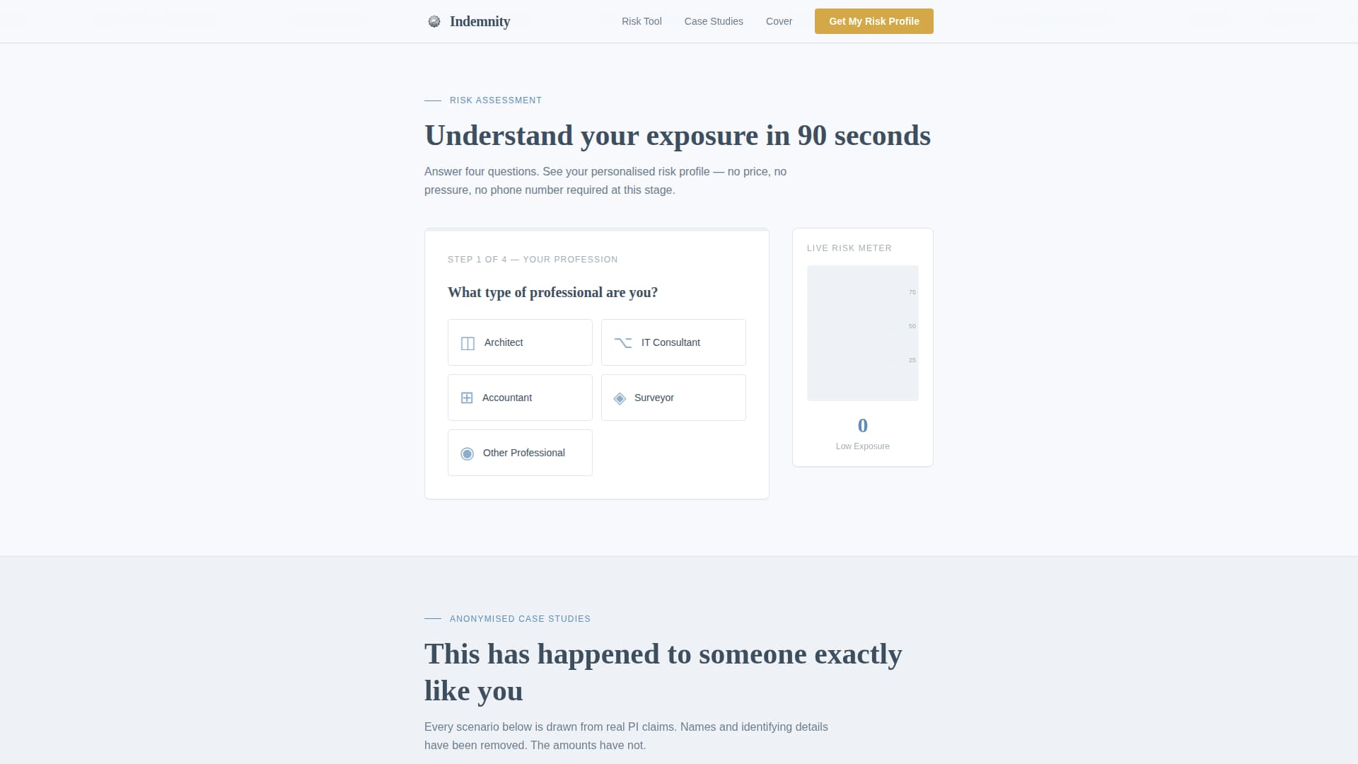 Indemnity - Trusted Professional Landing Page Template