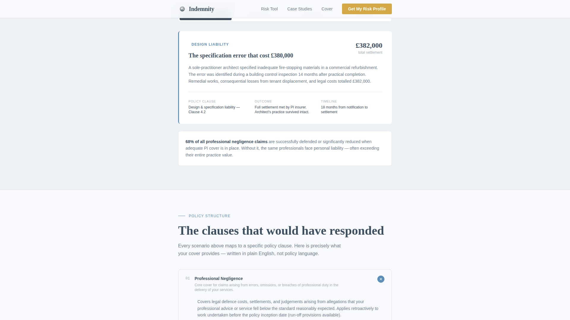 Indemnity - Trusted Professional Landing Page Template