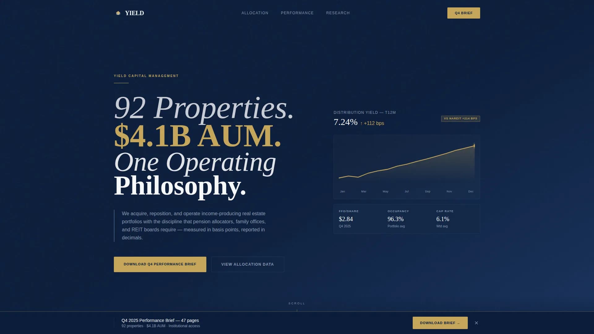 Yield - Institutional REIT Management Comparison Table Landing Page Template