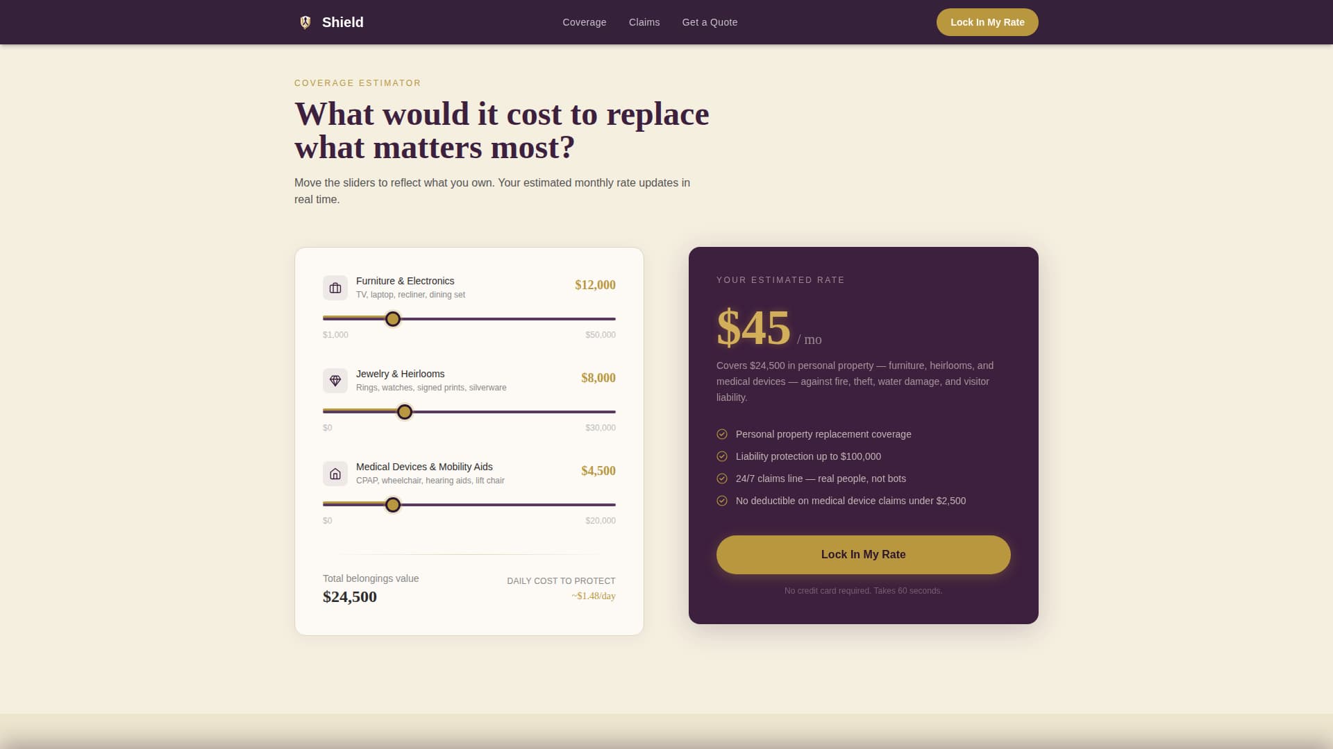 Retiree - Premium Renters Landing Page Template