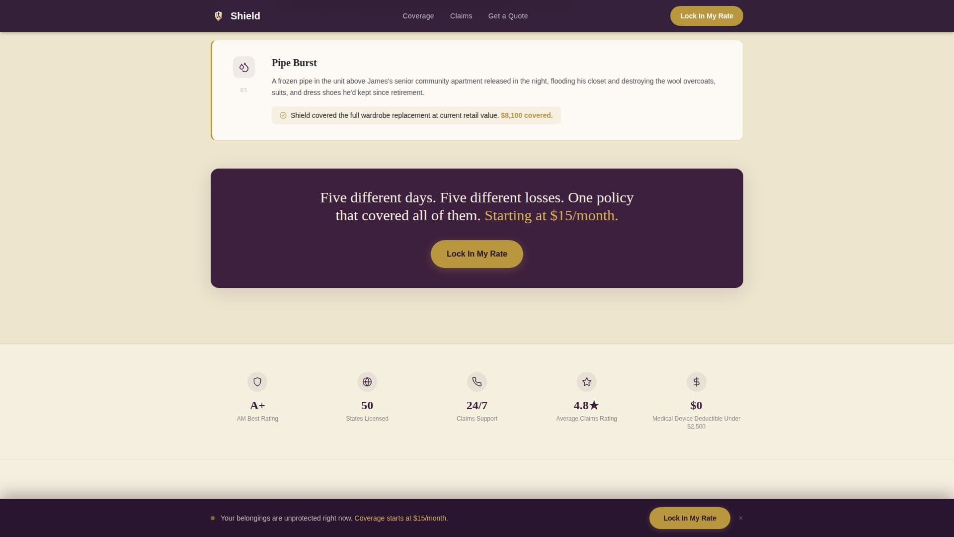 Retiree - Premium Renters Landing Page Template