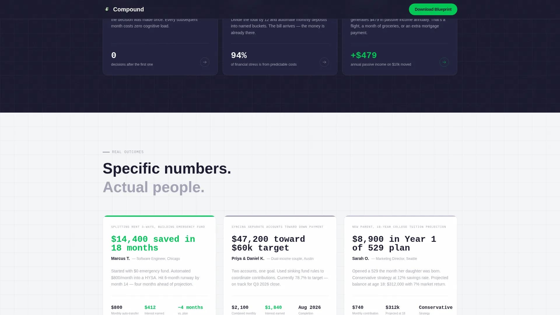 Accrue — Savings Tracker Goal Landing Page Template