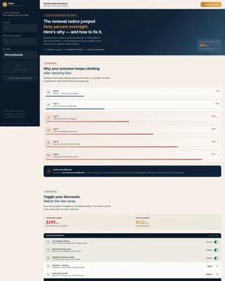 Senior (75+) Insurance Cost Calculator Website Template