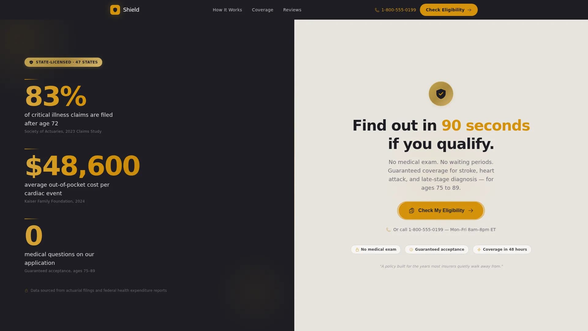 Senior (75+) Insurance Professional Website Template