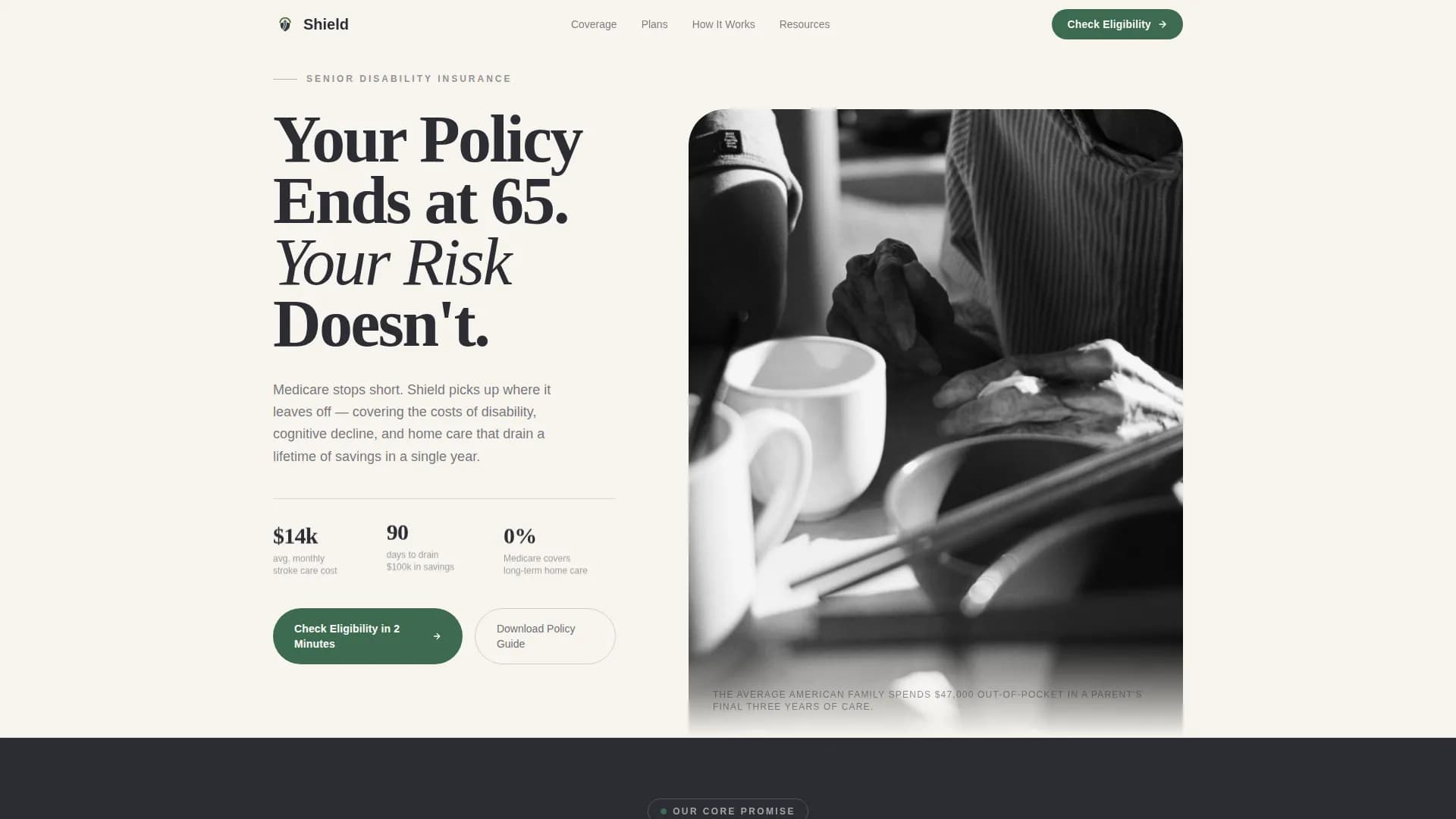 Assure — Senior Disability Protection Landing Page Template