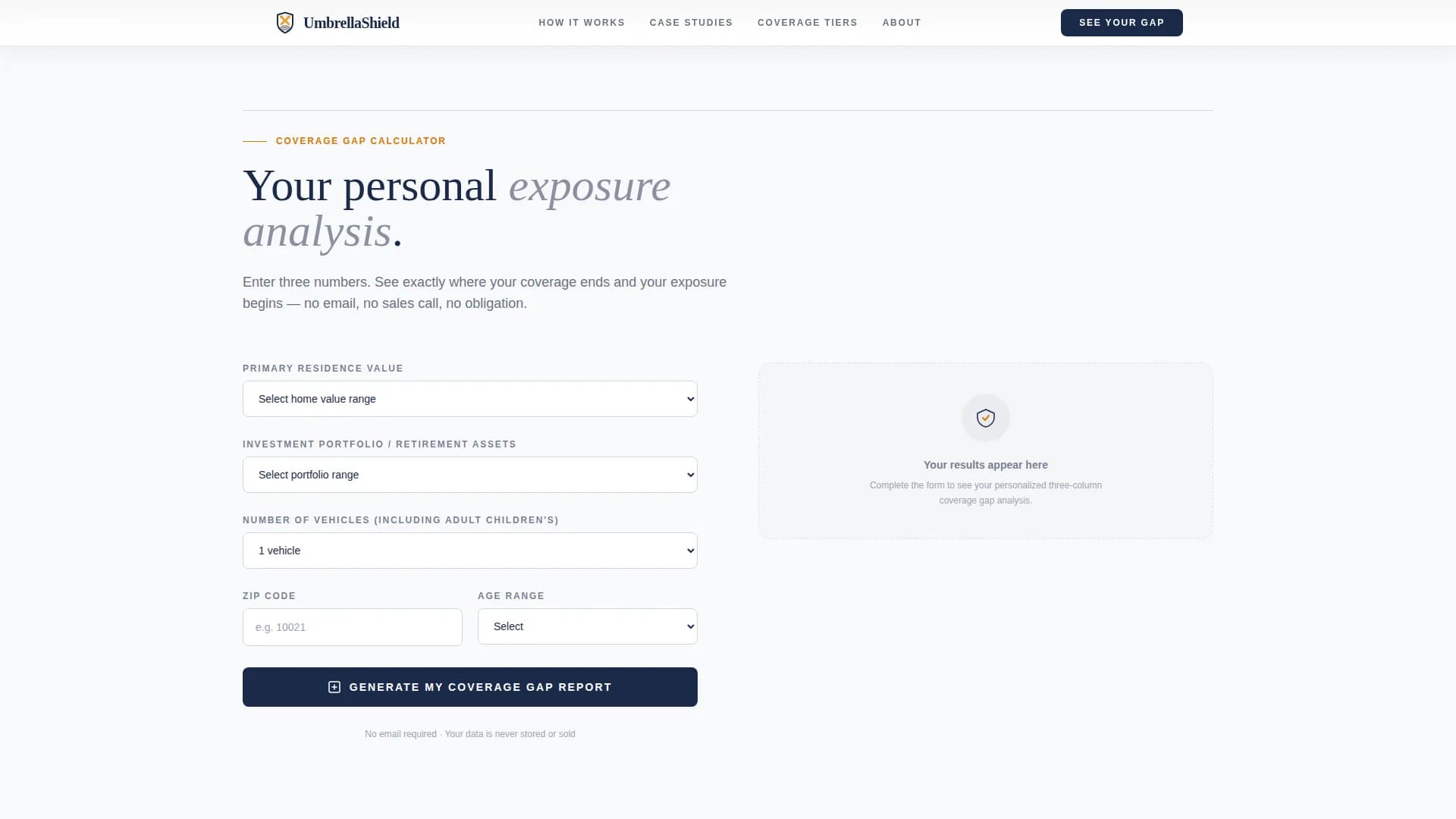 Canopy — Senior Liability Coverage Landing Page Template