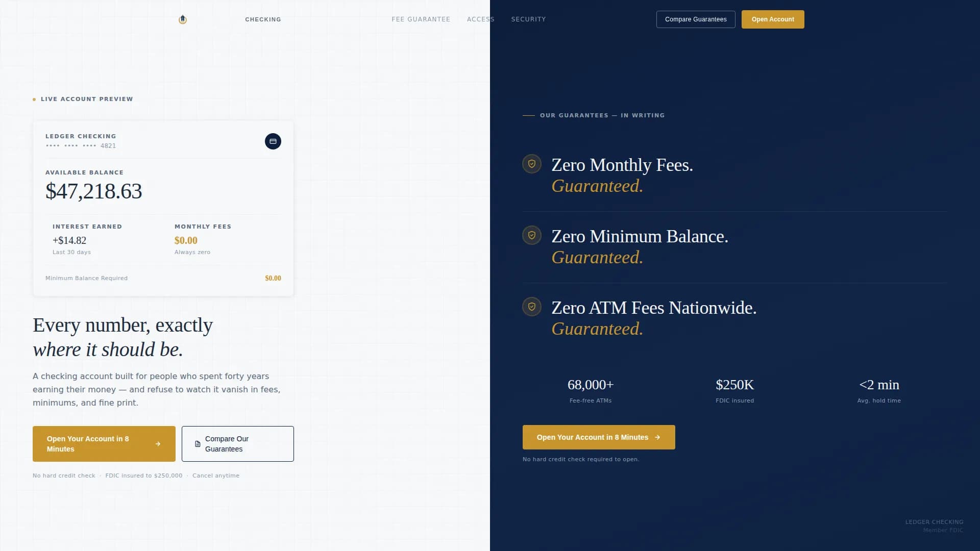 Vault — Senior Checking Account Landing Page Template