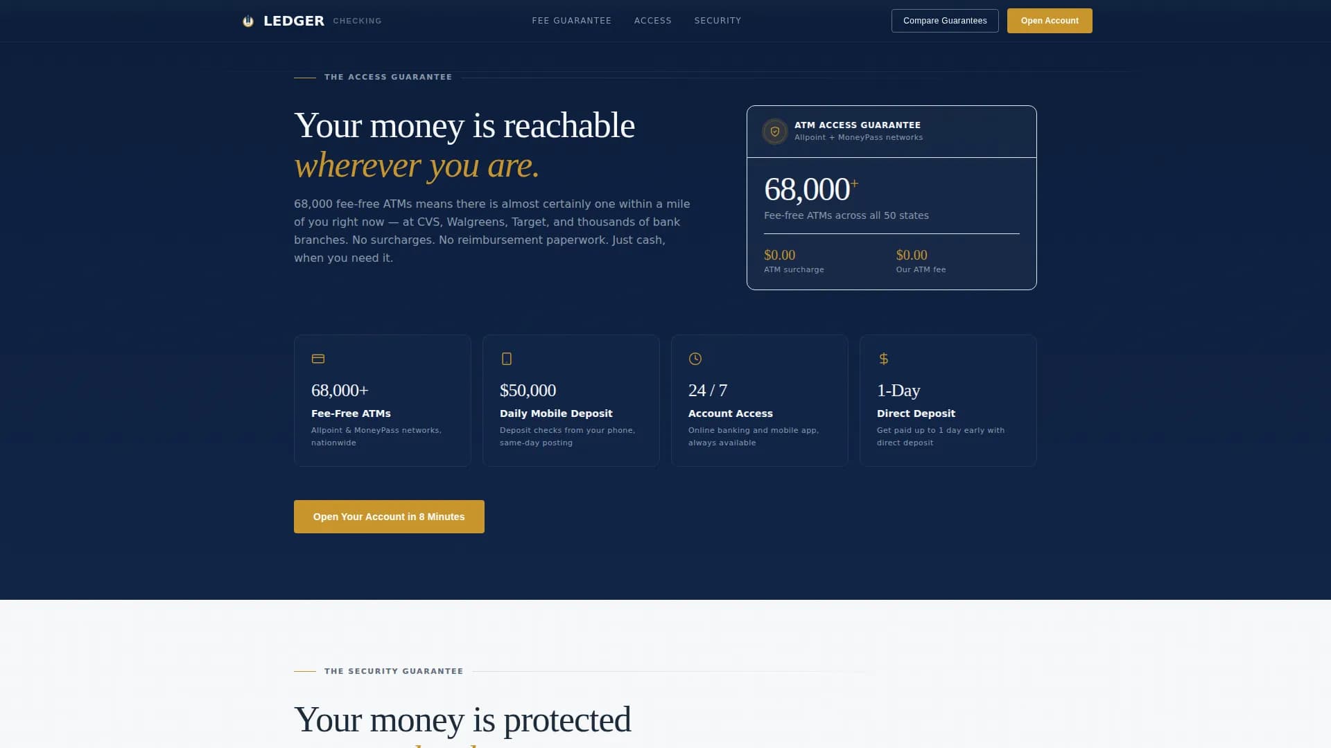 Vault — Senior Checking Account Landing Page Template