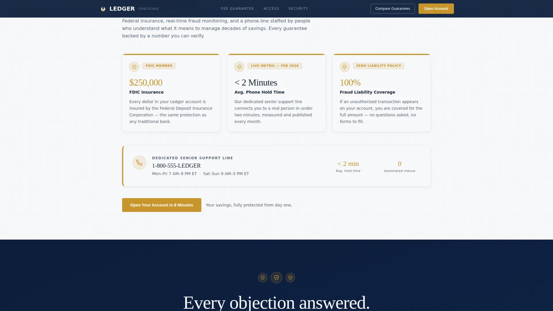 Vault — Senior Checking Account Landing Page Template