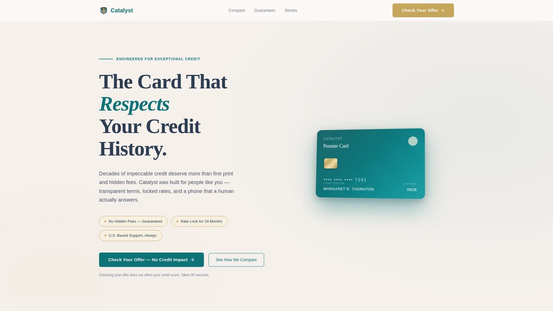 Elevate — Senior Credit Card Landing Page Template