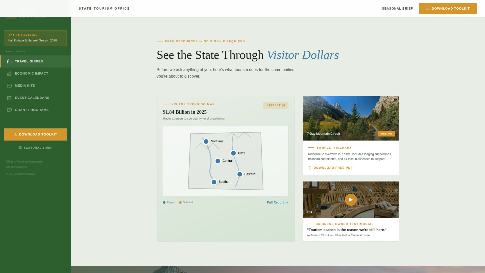 Tourism Office Government Professional Website Template