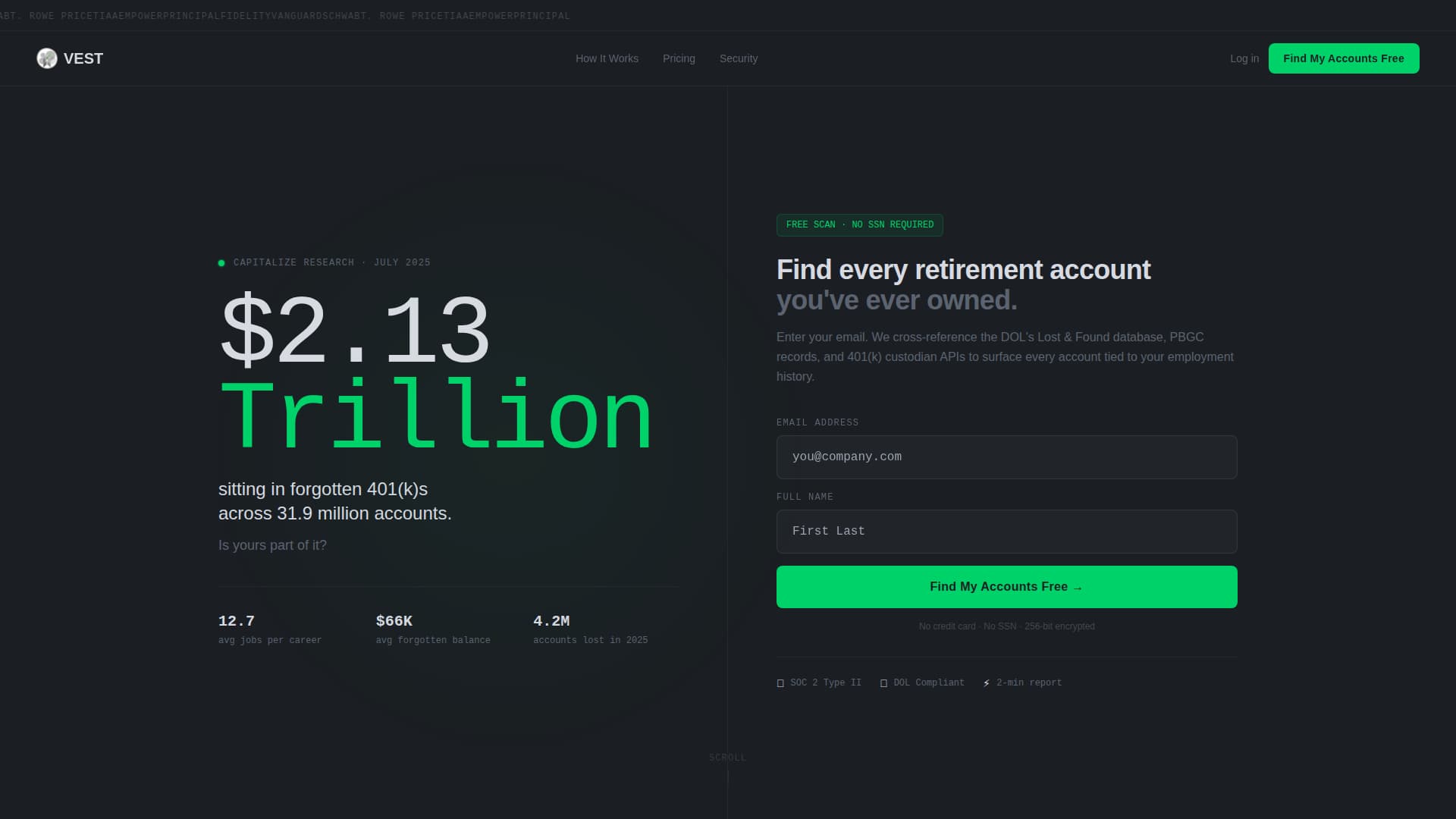 Vest - Precision Retirement Landing Page Template