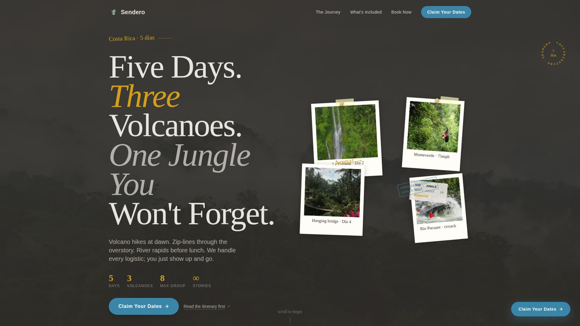 Costa Rica Travel Booking Website Template