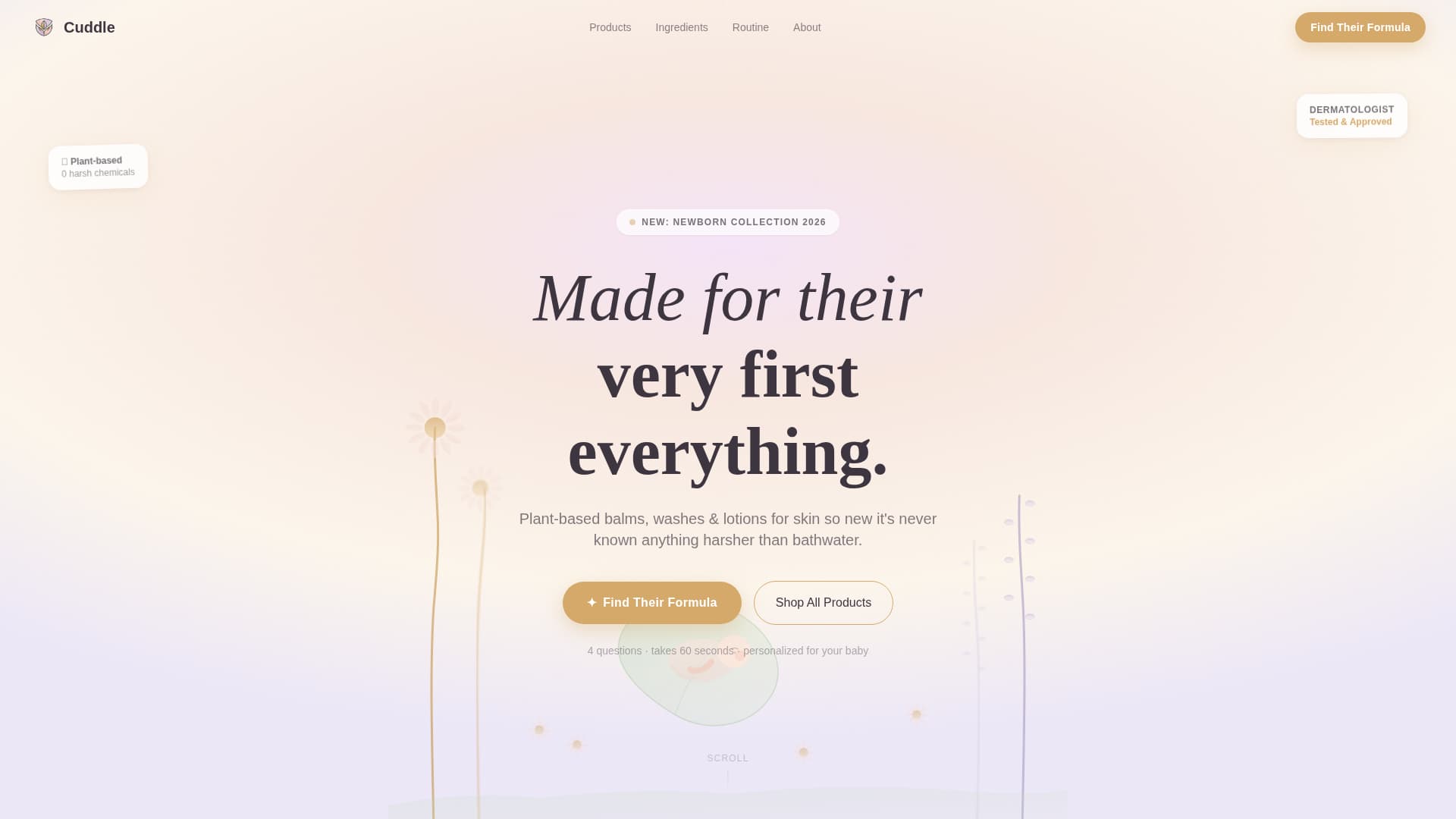 Cuddle - Gentle Babycare Landing Page Template