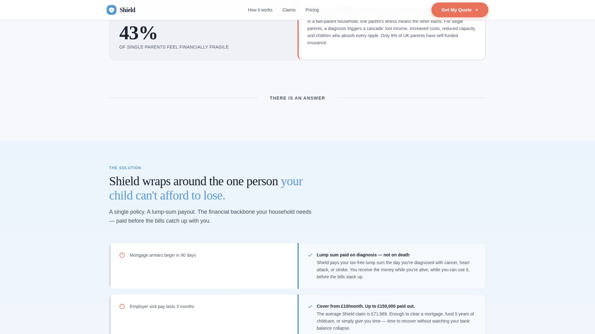 Shield - Protective Singleparent Landing Page Template