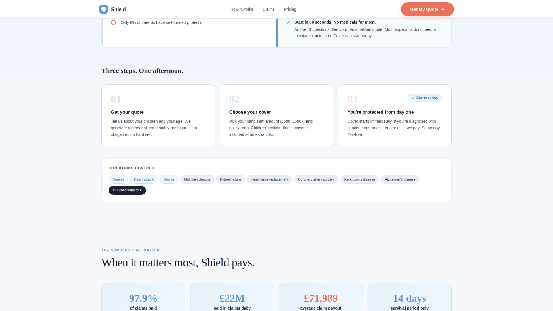 Shield - Protective Singleparent Landing Page Template