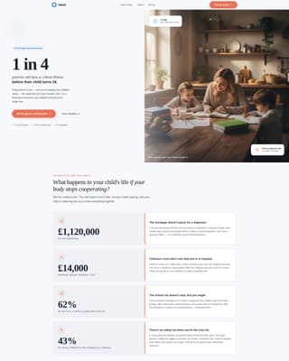 Shield - Protective Singleparent Landing Page Template