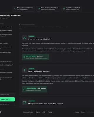 Shield — Solo Renter Coverage Landing Page Template