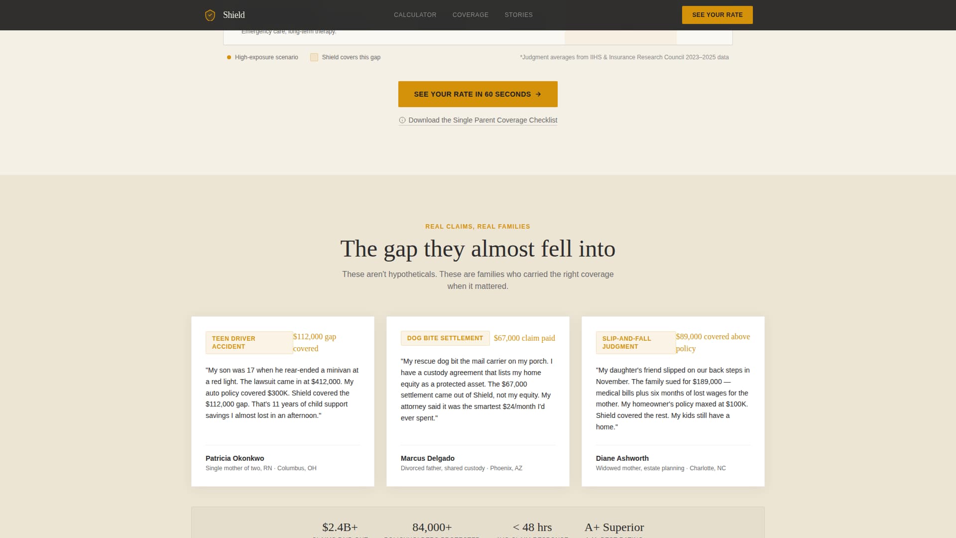 Shield - Powerful Singleparentinsurance Landing Page Template