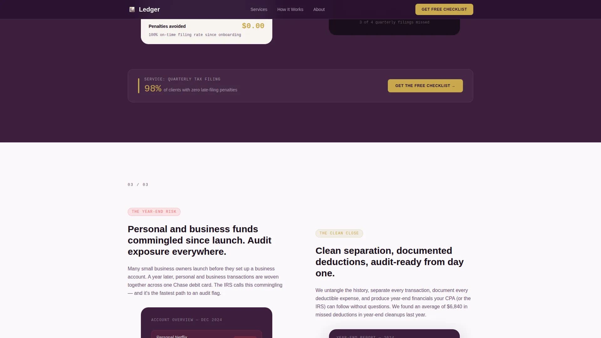 Control — Accounting Business Data Landing Page Template