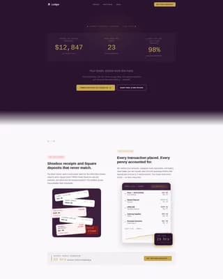 Control — Accounting Business Data Landing Page Template
