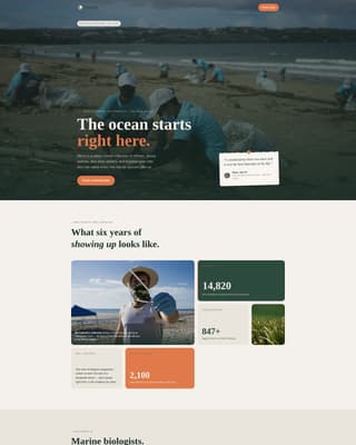 Tideline - Inspiring Ocean Conservation Landing Page Template