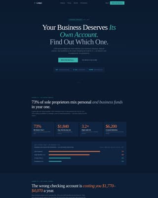 Ledger - Powerful Smallbusinesschecking Landing Page Template
