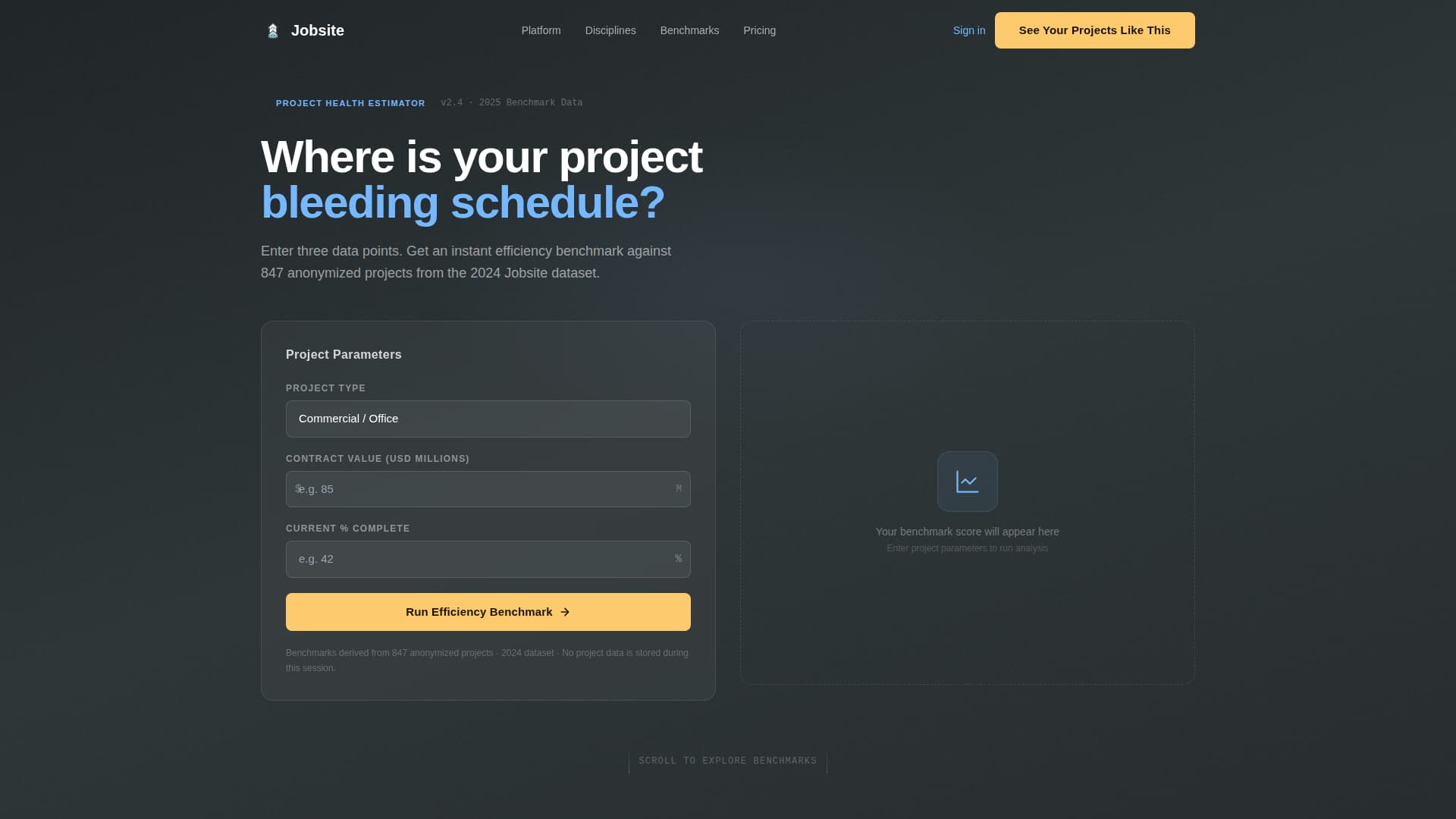 Construction Software & SaaS Cost Calculator Website Template