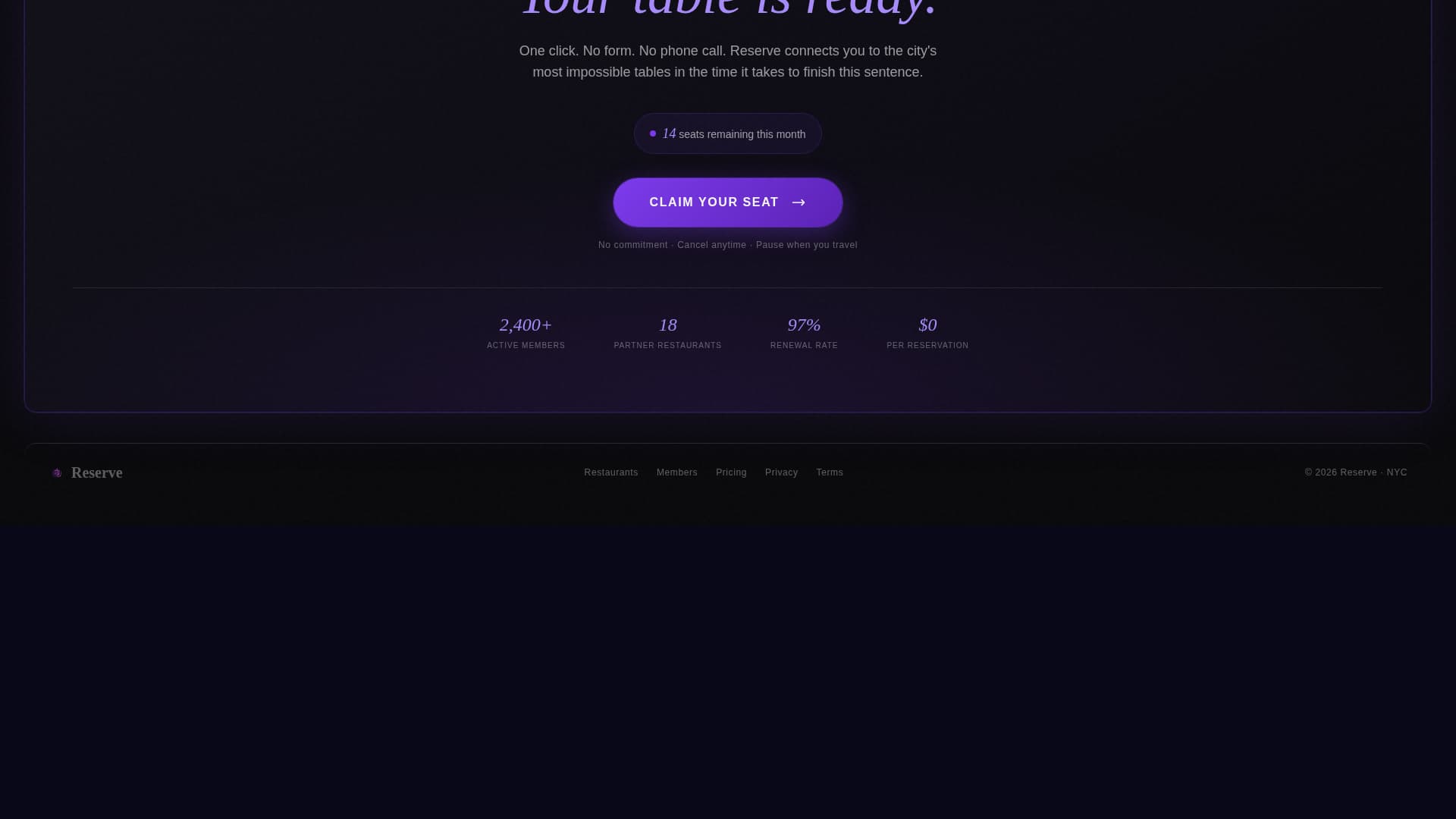 Restaurant Digital Presence Booking Website Template