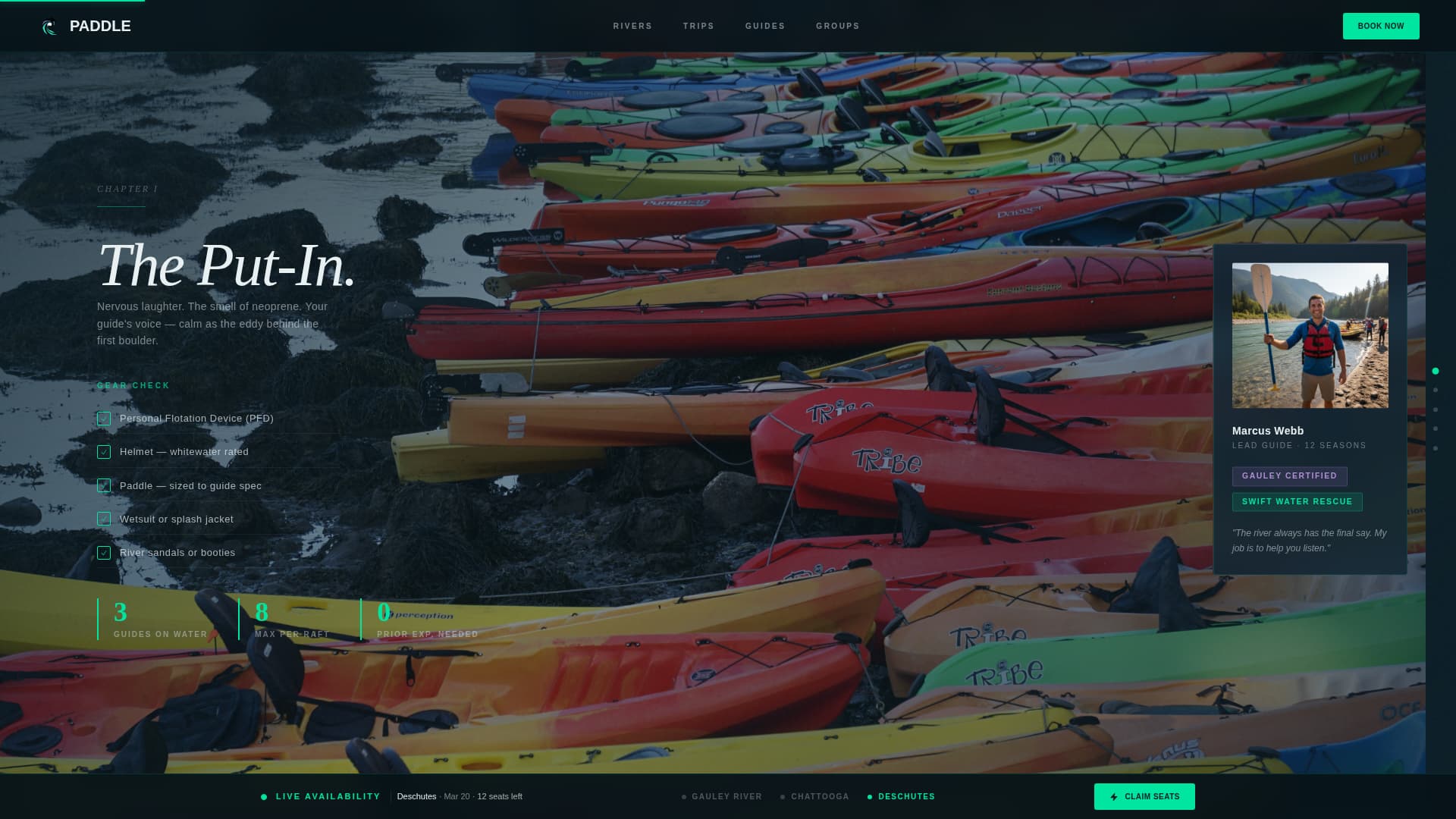 River Rafting & Kayaking Tour Booking Website Template