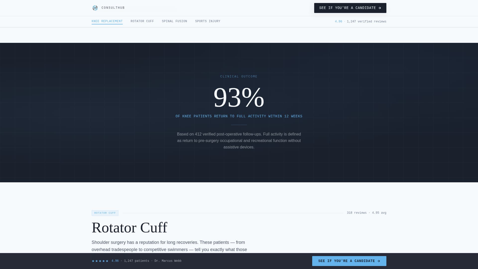 Orthopedic Surgeon Booking Website Template