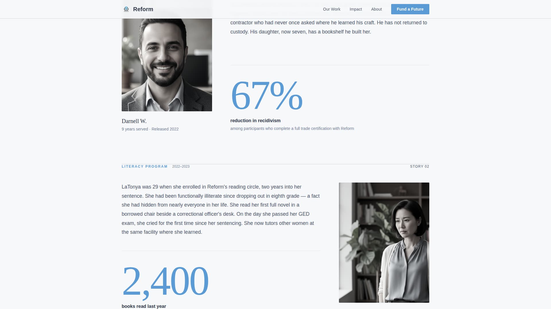 Reform - Powerful Reentry Landing Page Template