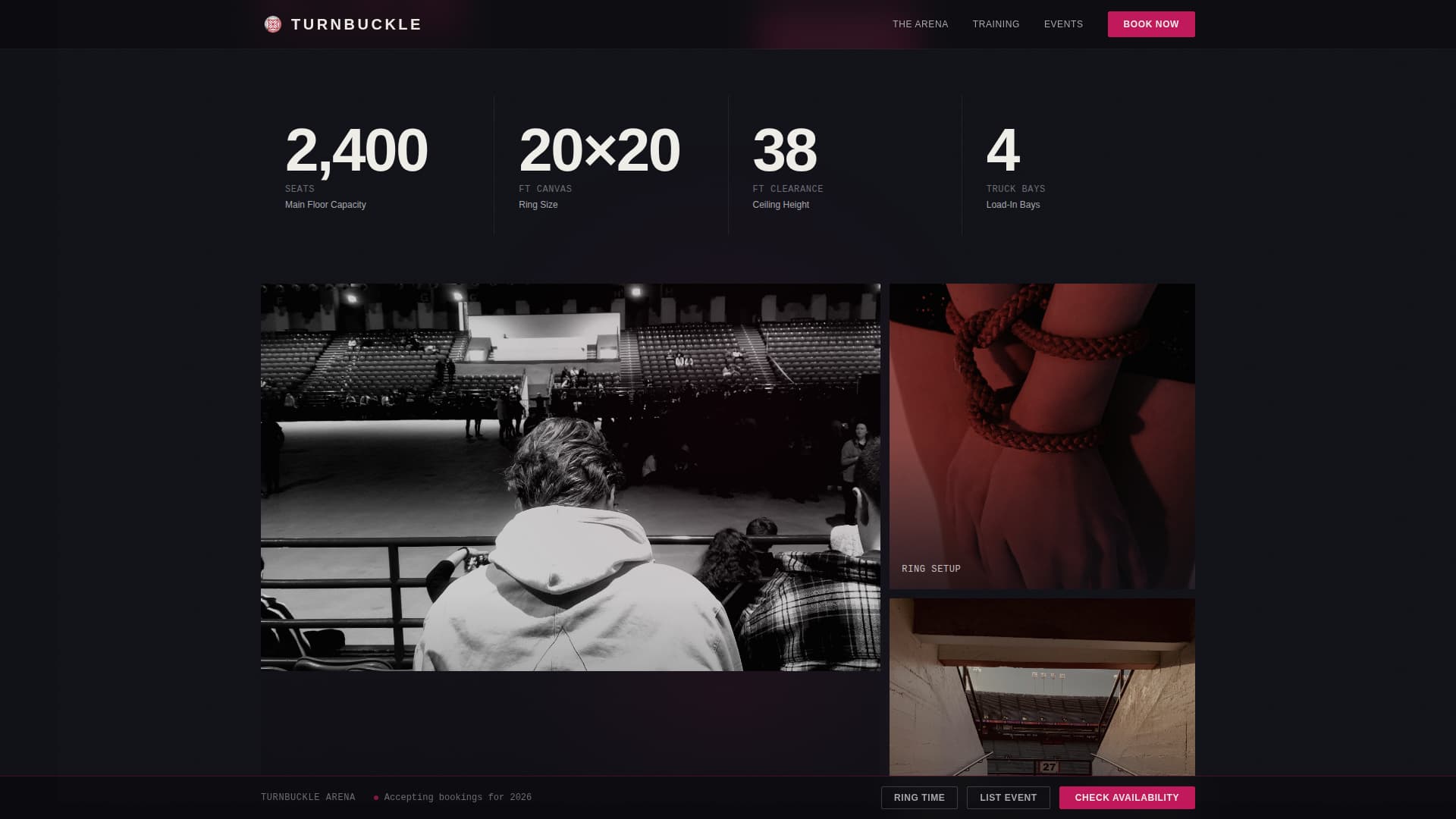 Wrestling Booking Website Template