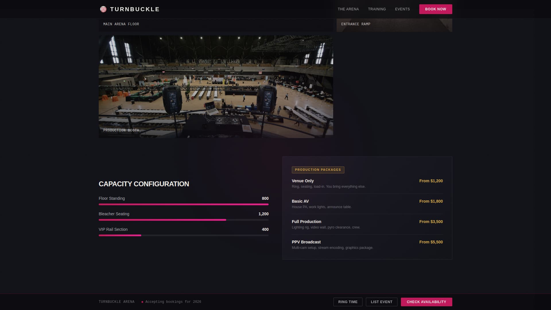 Wrestling Booking Website Template