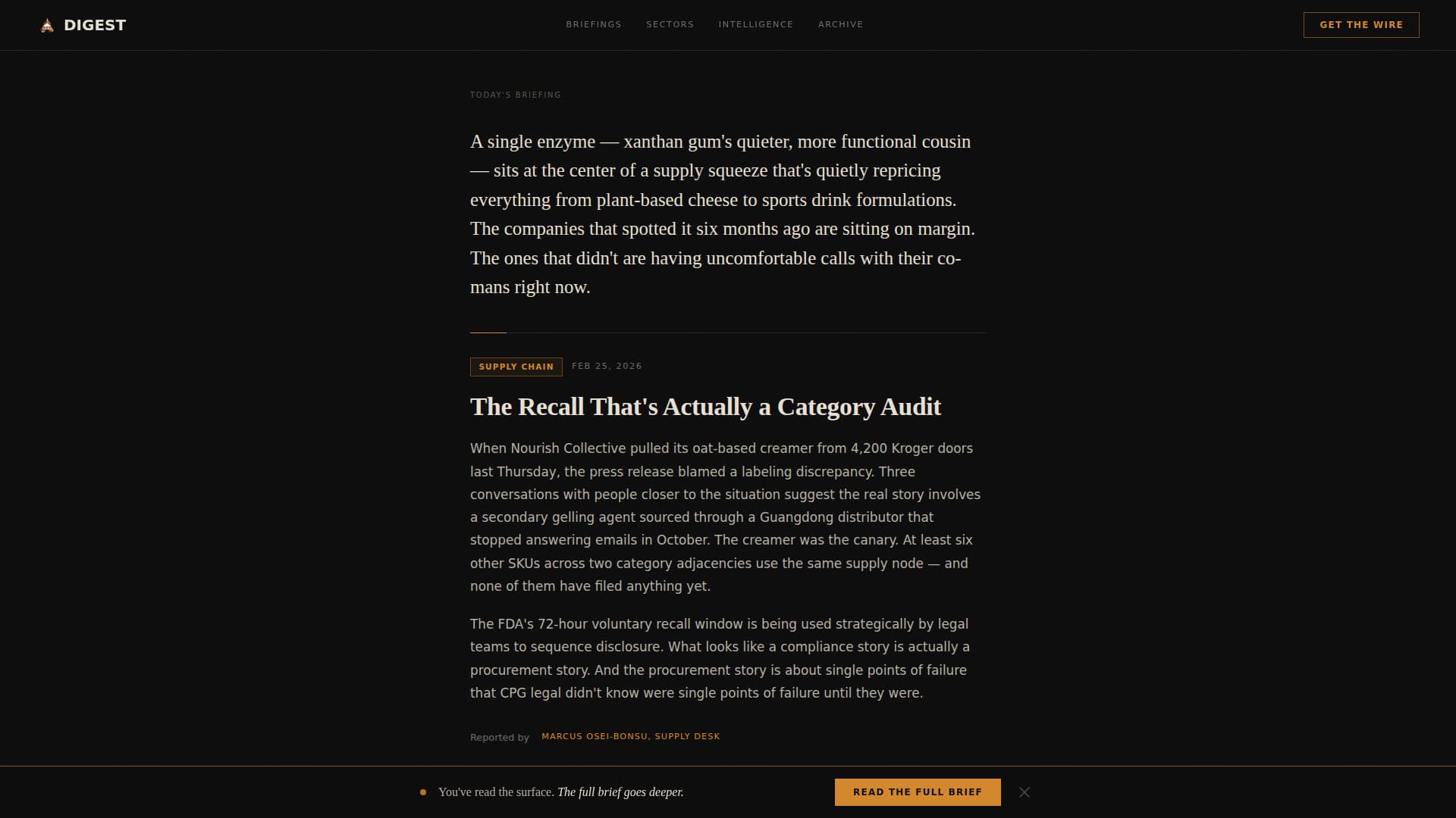 Food & Beverage Blog & Media Blog Website Template