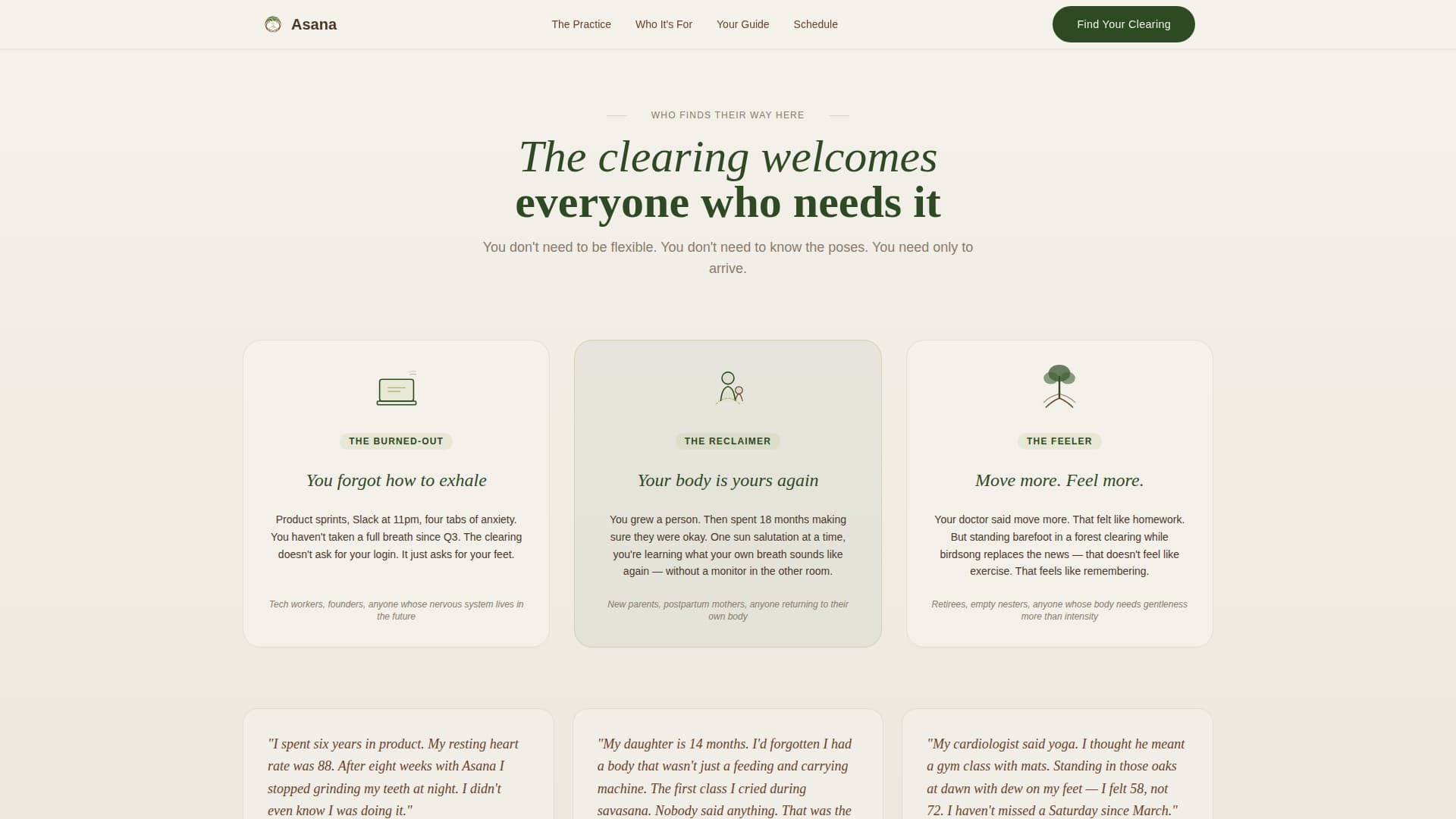 Asana - Immersive Yoga Landing Page Template