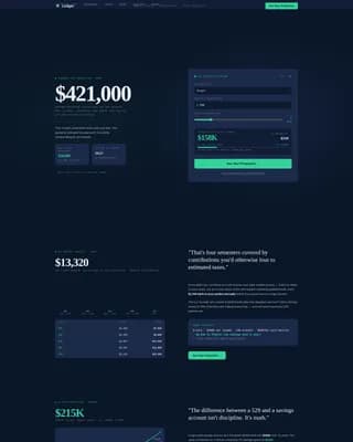 Ledger - Smart 529 Savings Landing Page Template