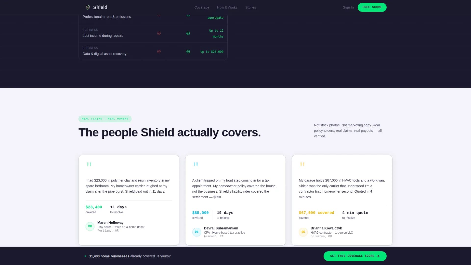 Fortify — Business Home Insurance Landing Page Template