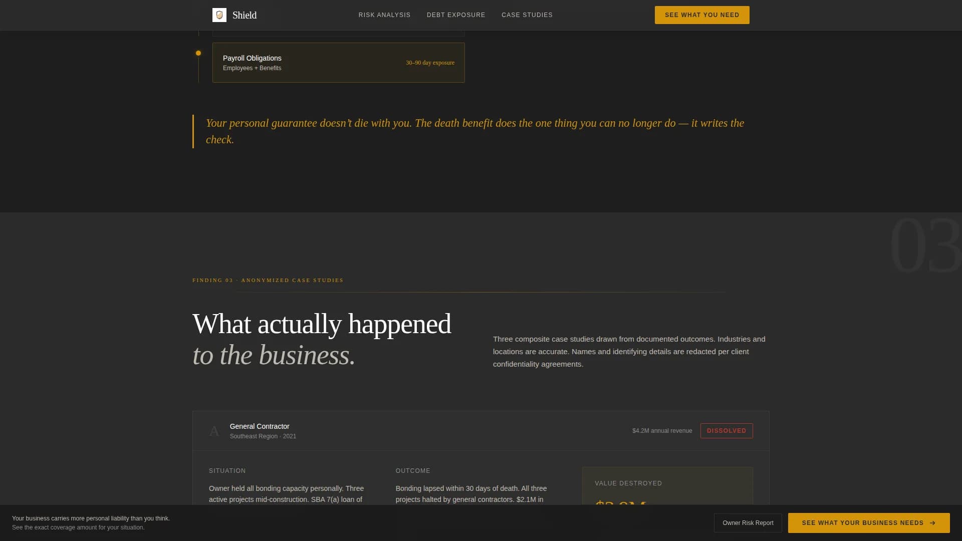 Shield — Exec Keyman Life Landing Page Template