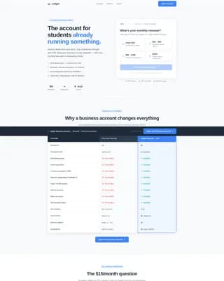 Ledger — Premium Student Checking Landing Page Template