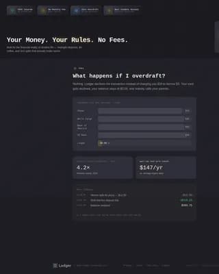 Ledger — Effortless Student Account Landing Page Template