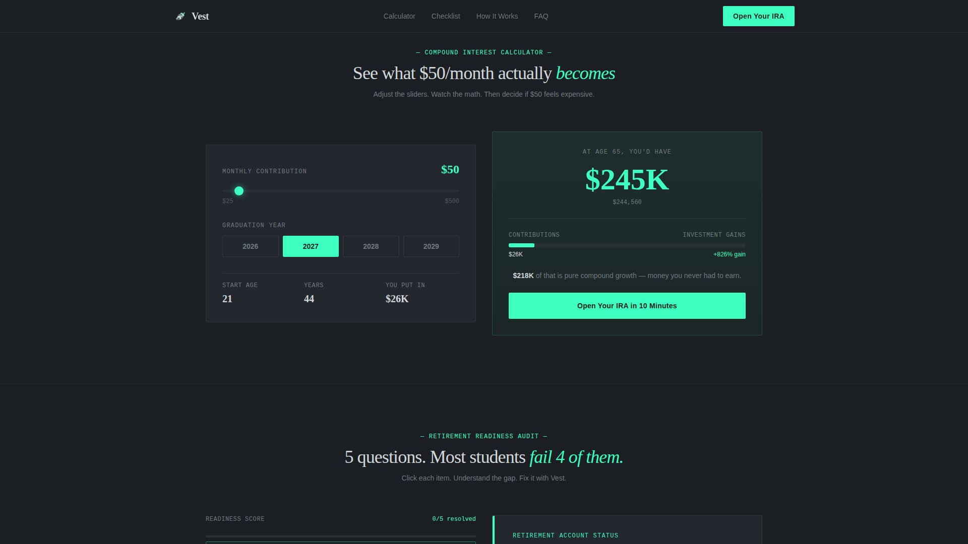 Vest - Powerful Studentfinance Landing Page Template