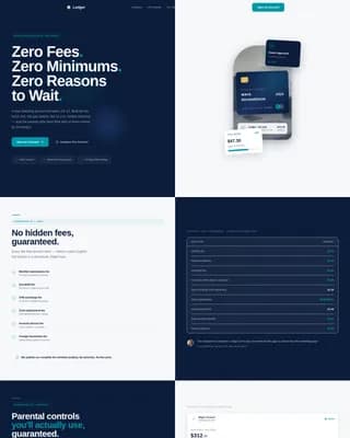 Ledger — Zero Fees Teen Checking Account Landing Page Template
